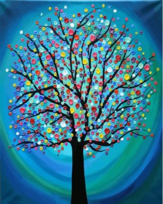 Colorful Tree Art Paint By Numbers