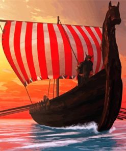 Cool Viking Ship Paint By Numbers