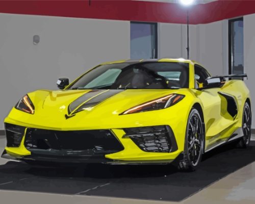 Corvette Yellow Car Paint By Numbers