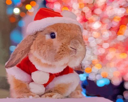 Christmas Bunny Paint By Numbers