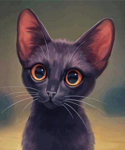 Black Cat Yellow Eyes Paint By Numbers