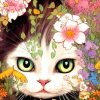 Floral Cat Paint By Numbers
