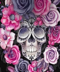 Floral Skull Art Paint By Numbers