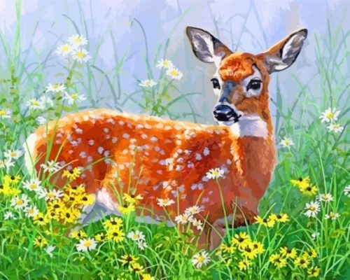 Flower Deer Paint By Numbers