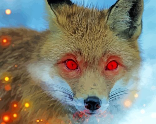 Fox With Red Eyes Paint By Numbers