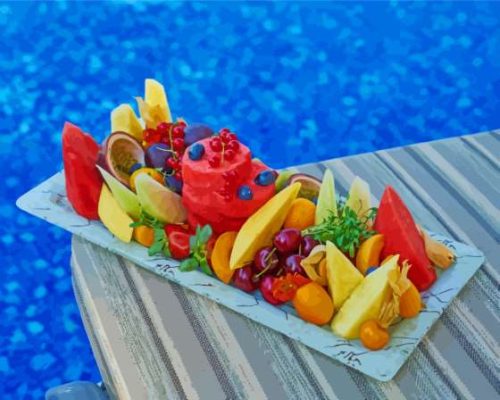 Fruit In Pool Paint By Numbers