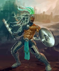 Futuristic Mayan Warrior Paint By Numbers