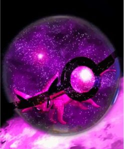 Galaxy Purple Pokemon Ball Paint By Numbers