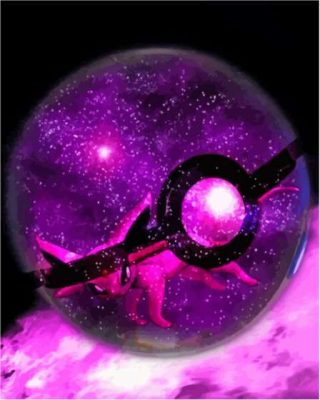 Galaxy Purple Pokemon Ball Paint By Numbers