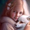Girl And White Fox Paint By Numbers