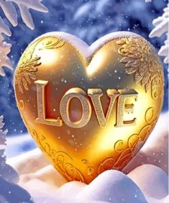 Golden Heart Love Paint By Numbers
