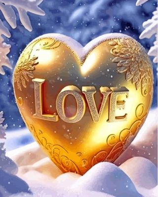 Golden Heart Love Paint By Numbers