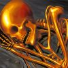 Golden Skeleton Paint By Numbers