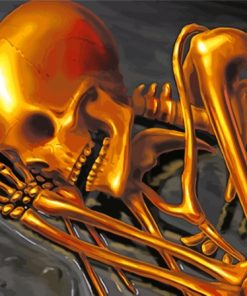 Golden Skeleton Paint By Numbers