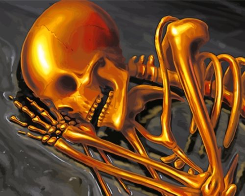 Golden Skeleton Paint By Numbers