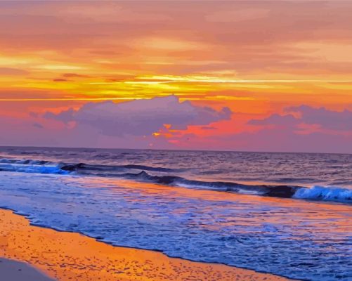 Golden Sunrise Ocean Isle Beach Paint By Numbers