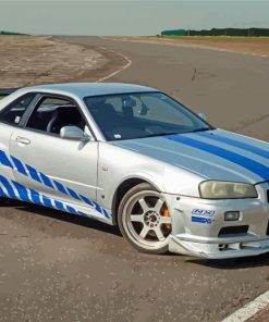 Grey Nissan Skyline Car Paint By Numbers