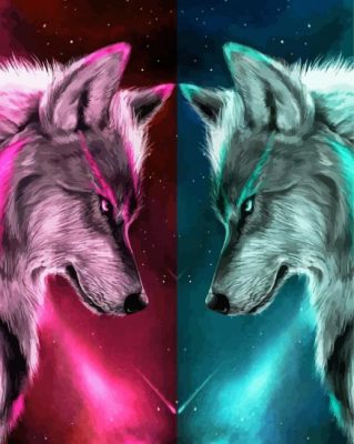 Ice Fire Wolves Paint By Numbers