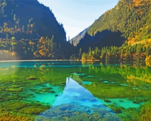 Jiuzhaigou Valley Sichuan Paint By Numbers