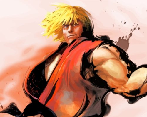 Ken Masters Street Fighter Paint By Numbers