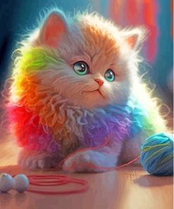 Kitten And Yarn Paint By Numbers