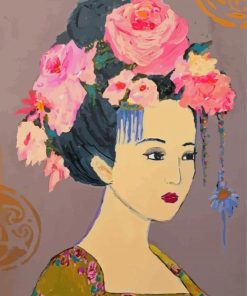 Lady With Flower Hair Paint By Numbers