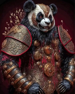 Mad Panda Bear Warrior Paint By Numbers