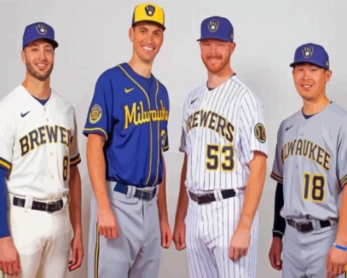 Milwaukee Brewers Baseball Players Paint By Numbers