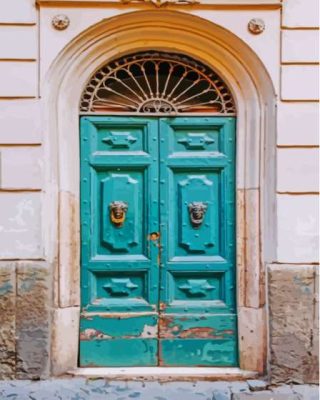 Old Italian Blue Door Paint By Numbers