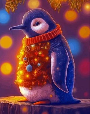 Penguin Christmas Art Paint By Numbers