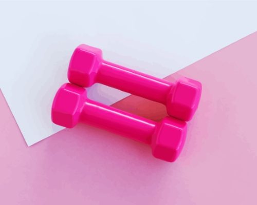 Pink Dumbbell Paint By Numbers