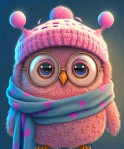 Pink Owl Paint By Numbers