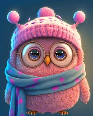 Pink Owl Paint By Numbers