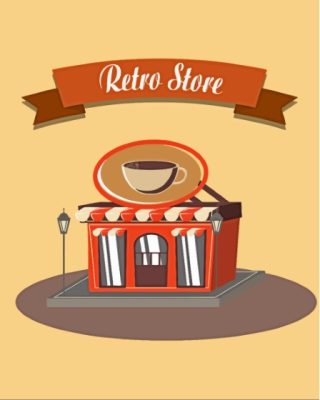 Retro Store Illustration Paint By Numbers