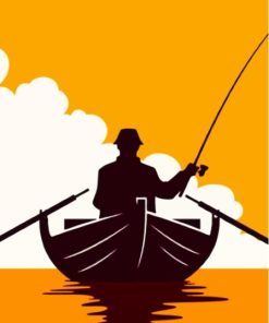 Rowing Silhouette Art Paint By Numbers