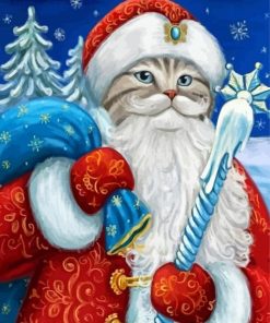 Santa Christmas Cat Paint By Numbers