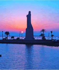 Statue Of Cristobal Huelva Silhouette Paint By Numbers