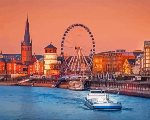 The Rhine River Dusseldorf Paint By Numbers