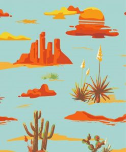 Vintage Desert Landscape Paint By Numbers