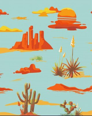 Vintage Desert Landscape Paint By Numbers