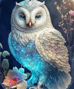 White Beautiful Owl Paint By Numbers