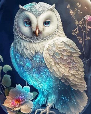 White Beautiful Owl Paint By Numbers