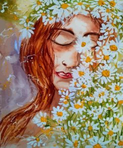 Woman And Daisies Paint By Numbers
