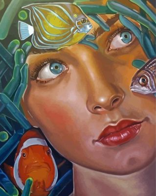 Woman And Fish Paint By Numbers