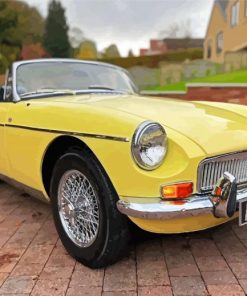 Yellow MGB Roadster Paint By Numbers