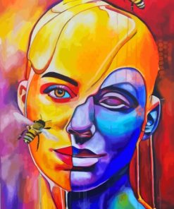 Abstract Woman With Bees Paint By Numbers