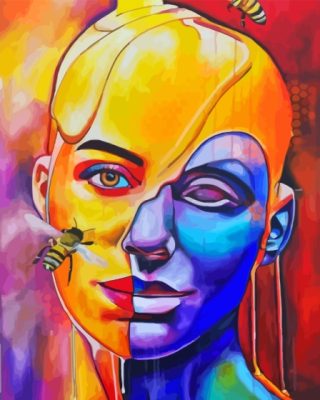 Abstract Woman With Bees Paint By Numbers