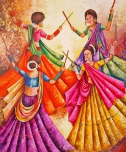 Abstract Indian Women Dancing Paint By Numbers