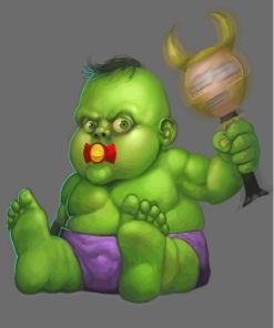 Baby Hulk Playing Paint By Numbers