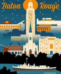 Baton Rouge Louisiana Poster Paint By Numbers